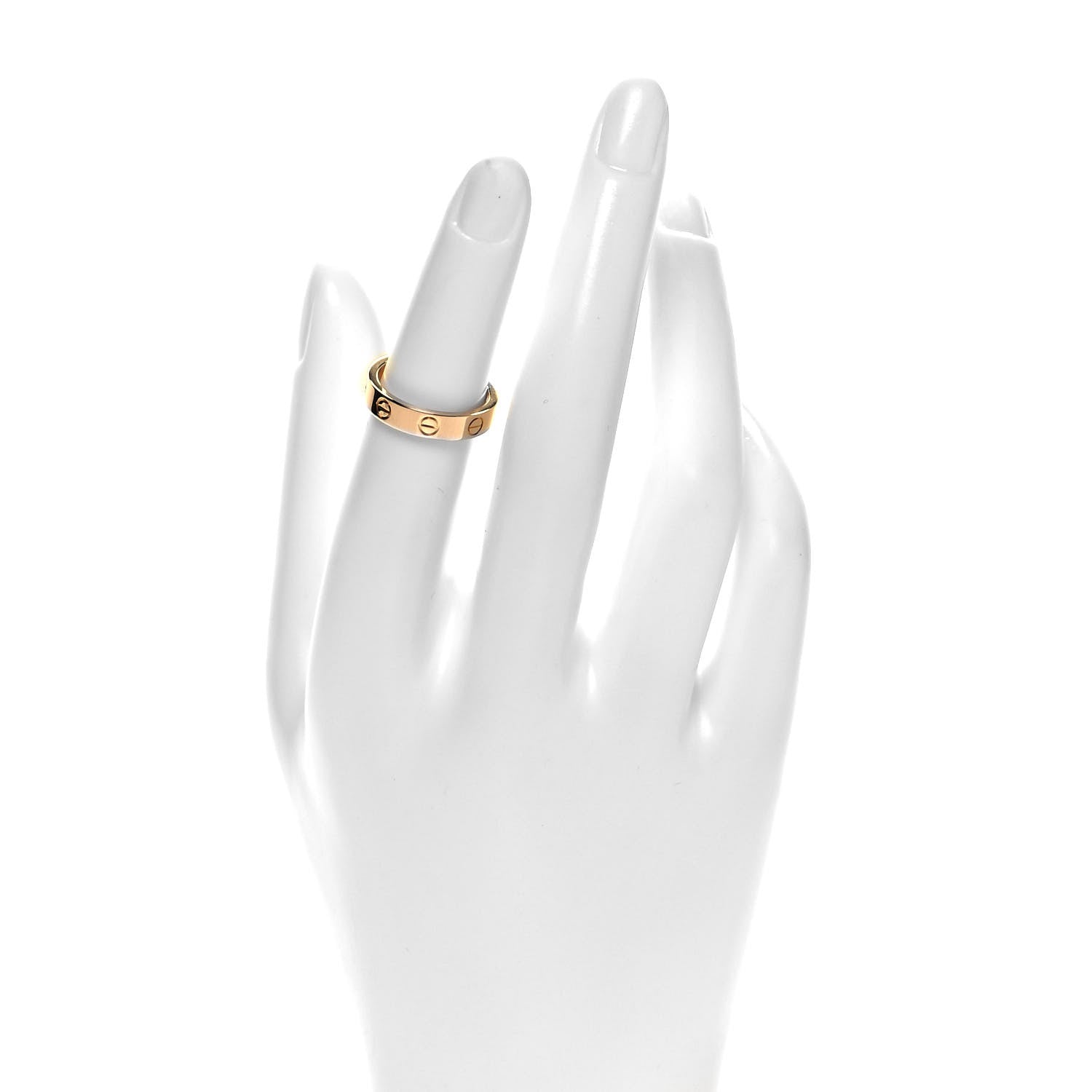 Cartier 18K Pink Gold Diamond 4mm LOVE Wedding Band Ring 49 4.75 2 of 4