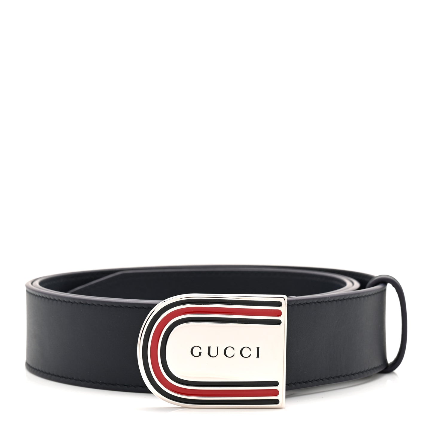 Moon Calfskin Round Plaque 35mm 100 40 Navy