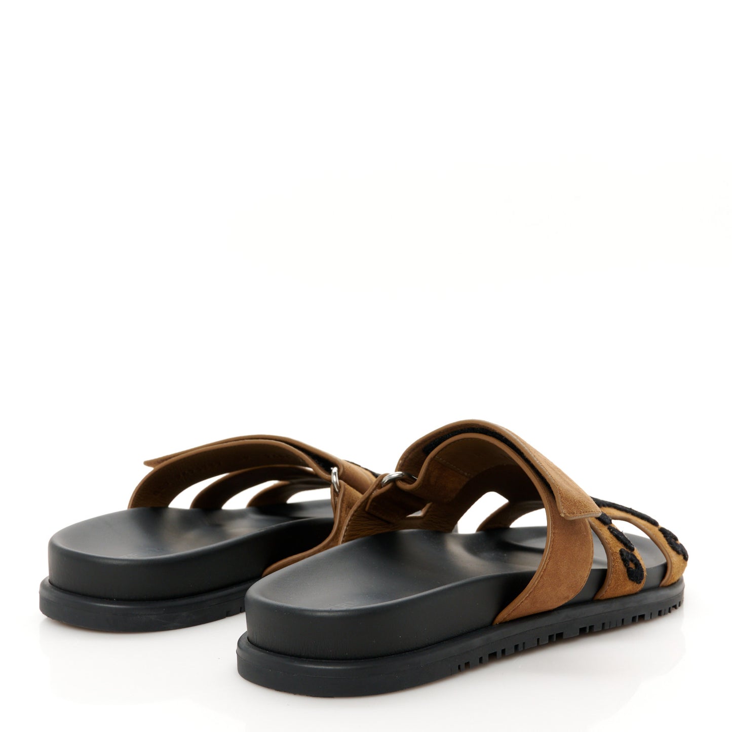 Suede Goatskin Womens Chypre Sandals 39 Brun Fume Black
