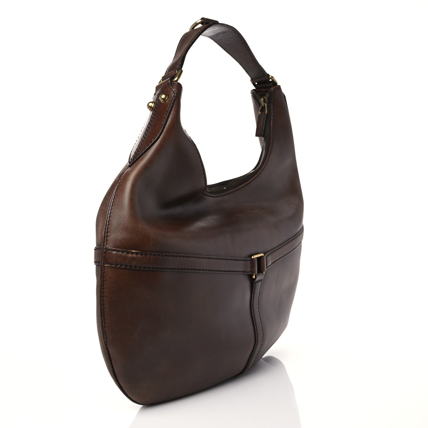Gucci Calfskin GG Reins Hobo Brown 2 of 9