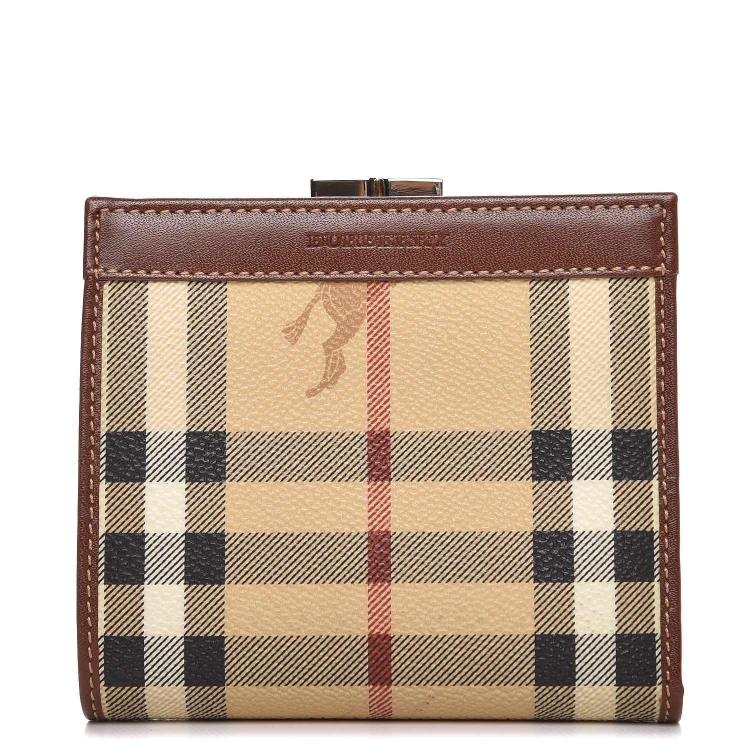 Burberry Haymarket Check French Wallet Brown 1 of 8