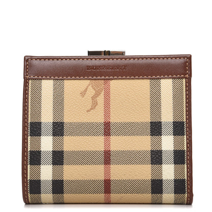 Burberry Haymarket Check French Wallet Brown 1 of 8