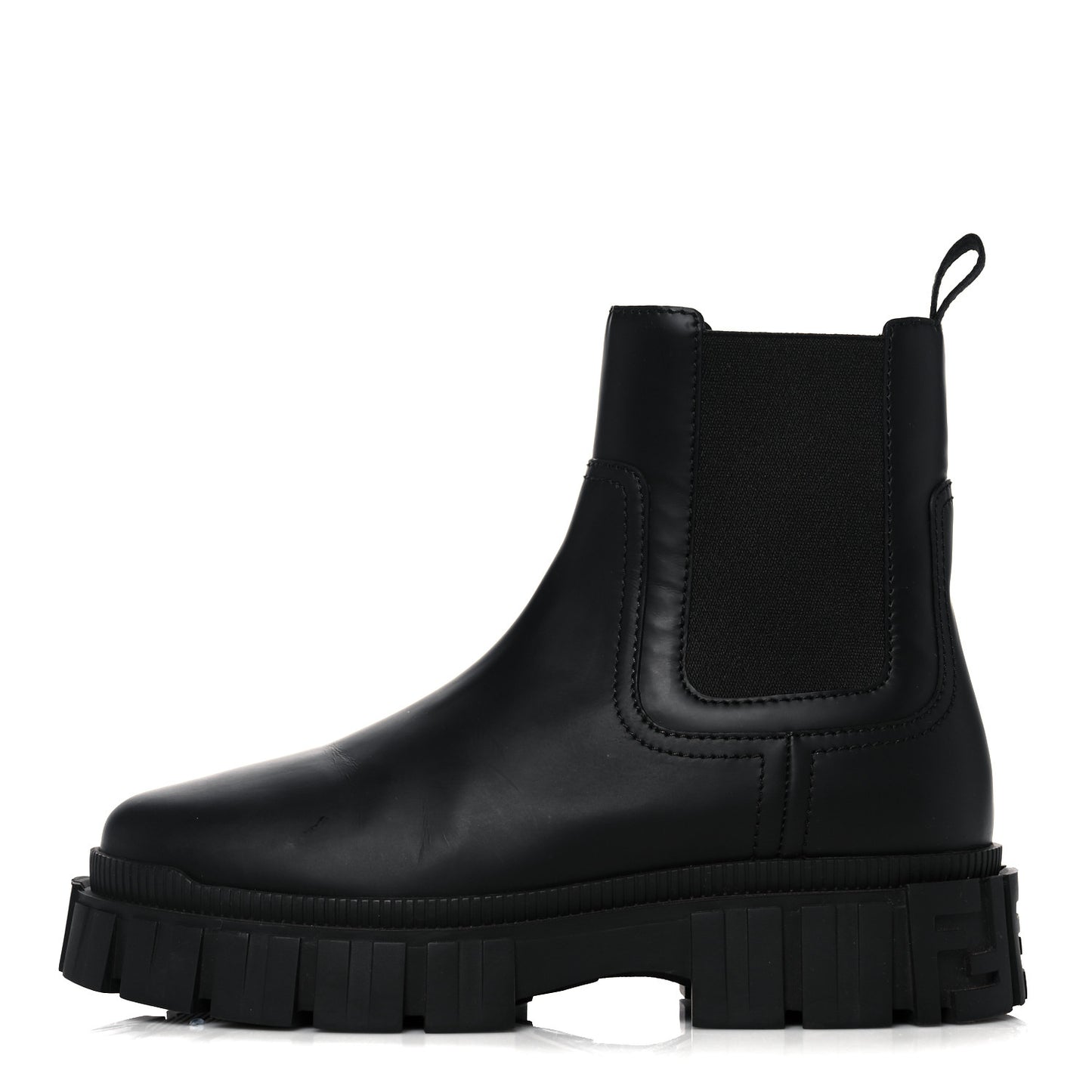 Calfskin Rubber Fendi Force Chelsea Boots 37 Black