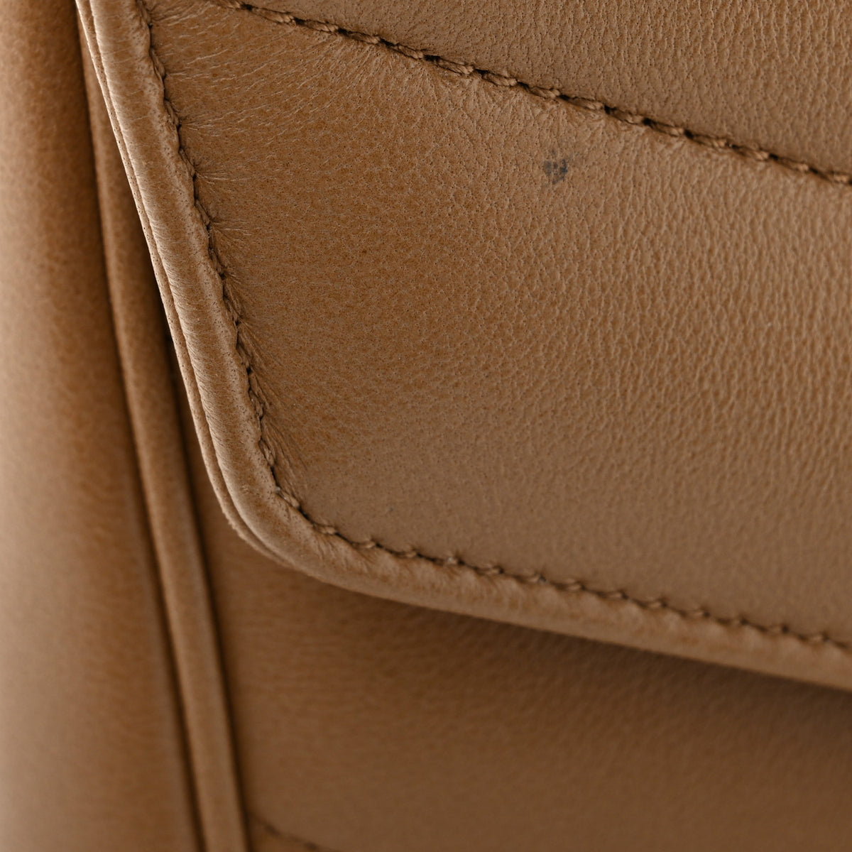 Lambskin Chevron Quilted Large LouLou Natural Tan