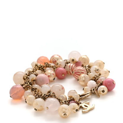 Chanel Beaded CC Multi Strand Bracelet Gold Multicolor 2 of 5