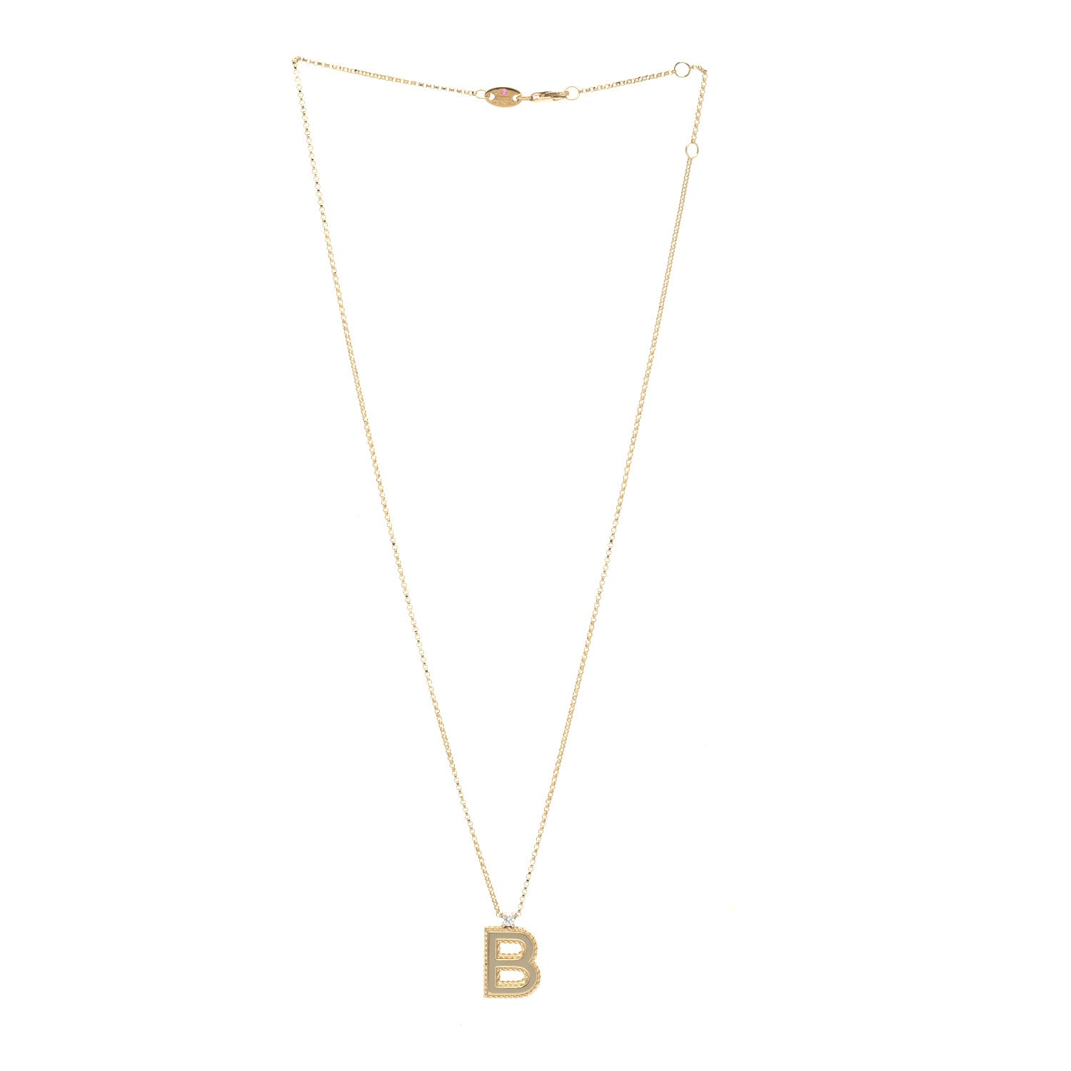 Roberto Coin 18K Yellow Gold Diamond Letter B Pendant Necklace 2 of 5