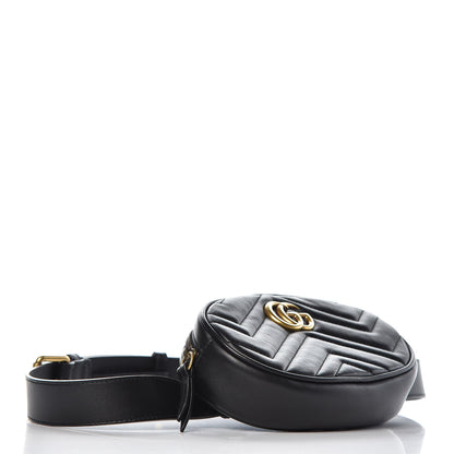 Gucci Calfskin Matelasse GG Marmont Belt Bag 95 38 Black 4 of 11