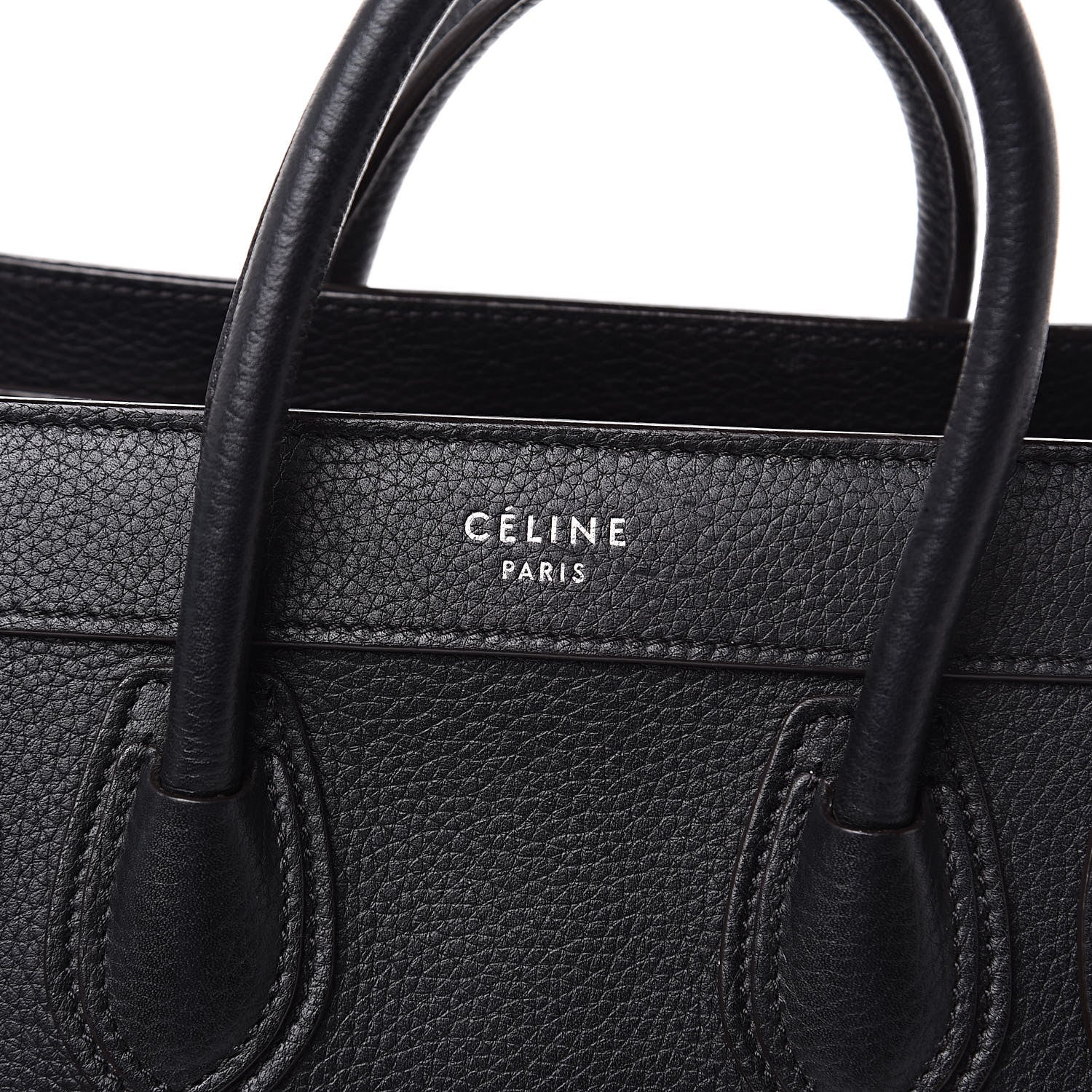 Celine Drummed Calfskin Nano Luggage Black 7 of 9