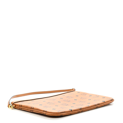 MCM Visetos Liz Shopper Tote Pouch Cognac 4 of 6