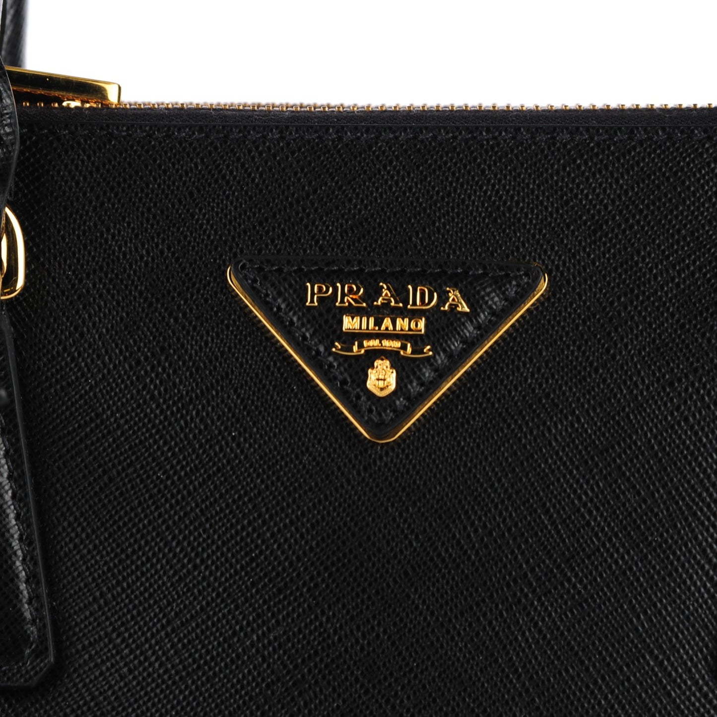 Saffiano Small Galleria Double Zip Tote Black