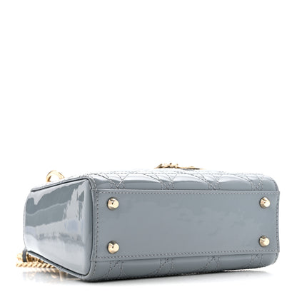 Christian Dior Patent Cannage Mini Lady Dior Grey Stone 4 of 12
