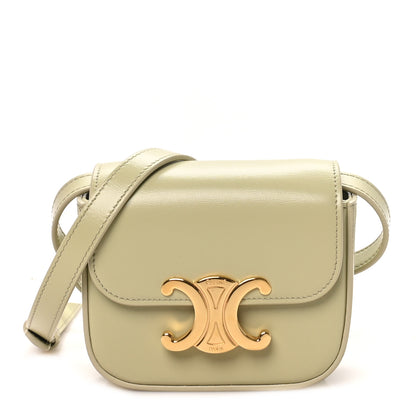 Celine Shiny Calfskin Mini Triomphe Almond Green 1 of 9