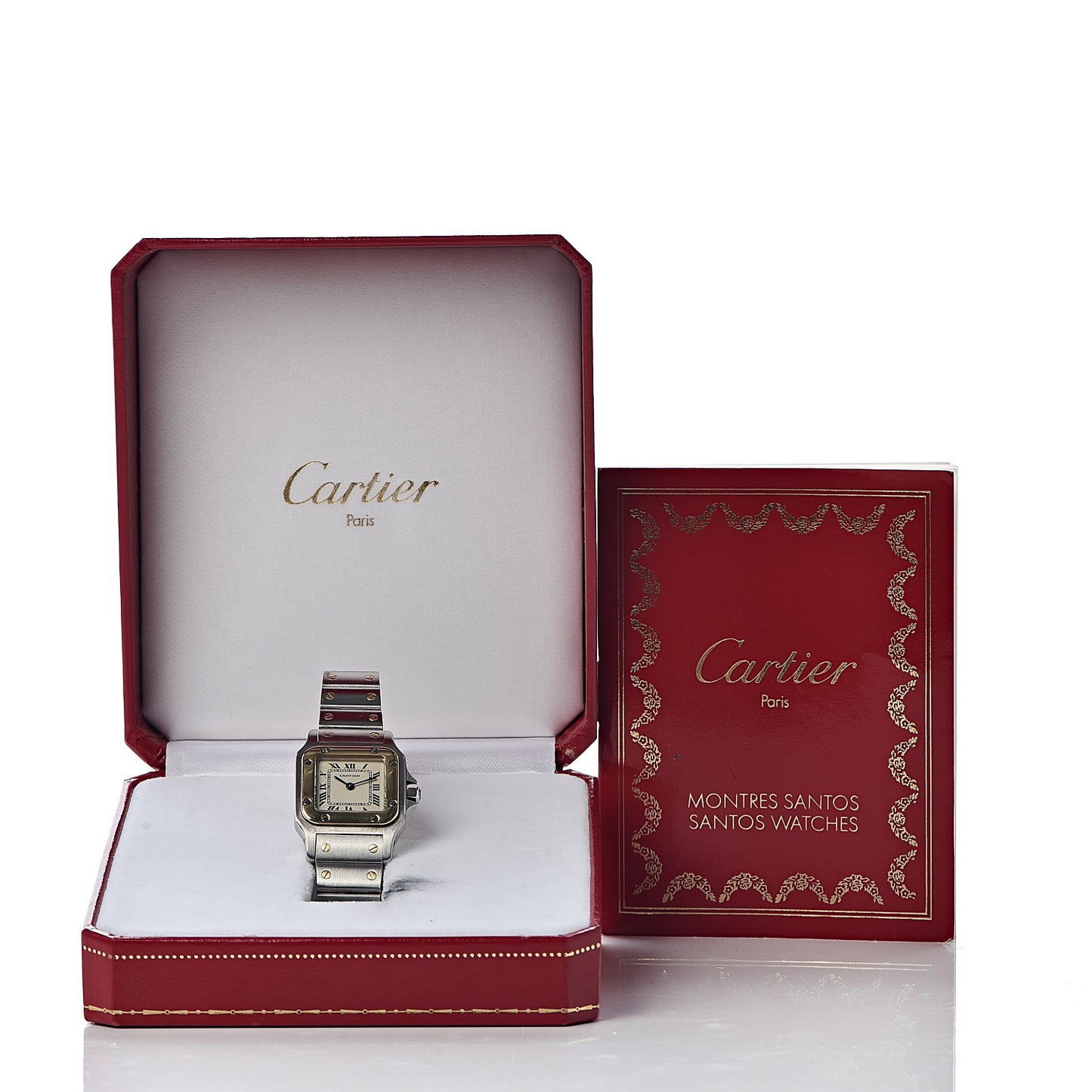 Stainless Steel 18K Yellow Gold 24mm Santos De Cartier Galbee Quartz Watch