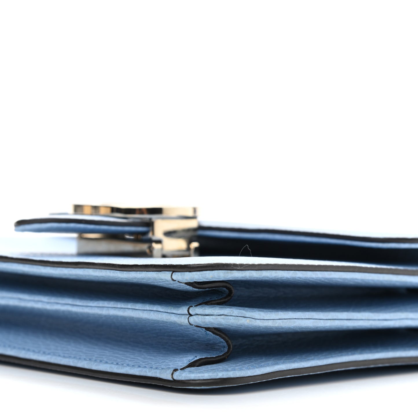 Dollar Calfskin Small Interlocking G Shoulder Bag Mineral Blue