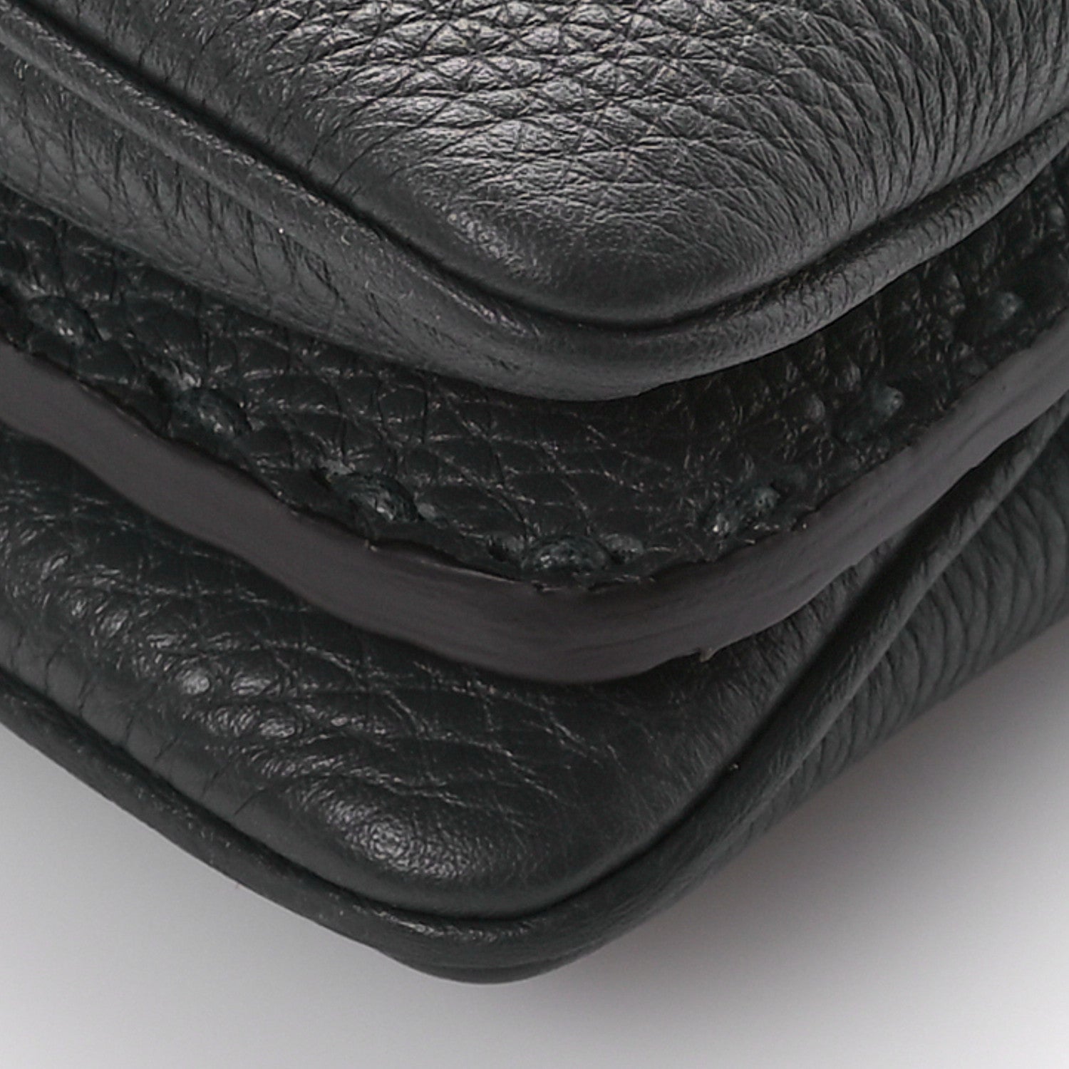 Fendi Cuoio Romano Selleria Macro Stitchings Small Peekaboo Carbon Asfalto 9 of 9