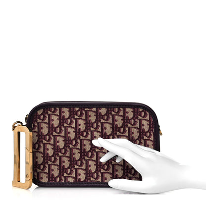 Christian Dior Oblique Diorquake Clutch Burgundy 3 of 10