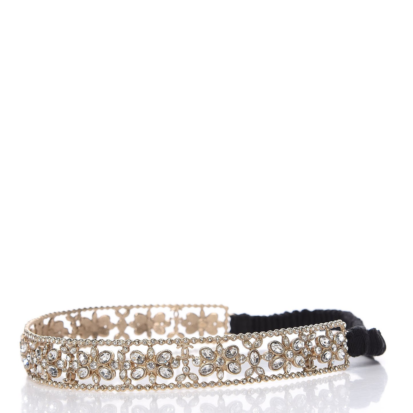 Crystal Camellia CC Headband Gold