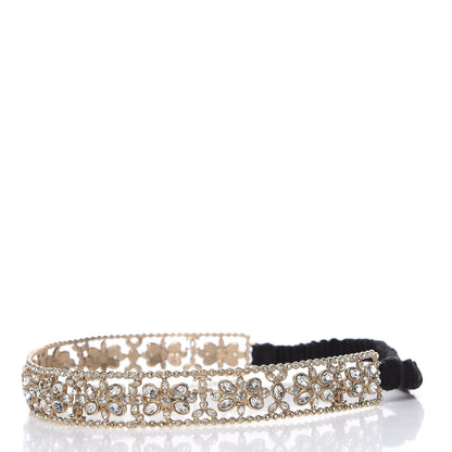 Chanel Crystal Camellia CC Headband Gold 3 of 5