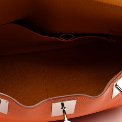 Hermes Taurillon Clemence Eclat Jypsiere 34 Orange Moutarde 6 of 10