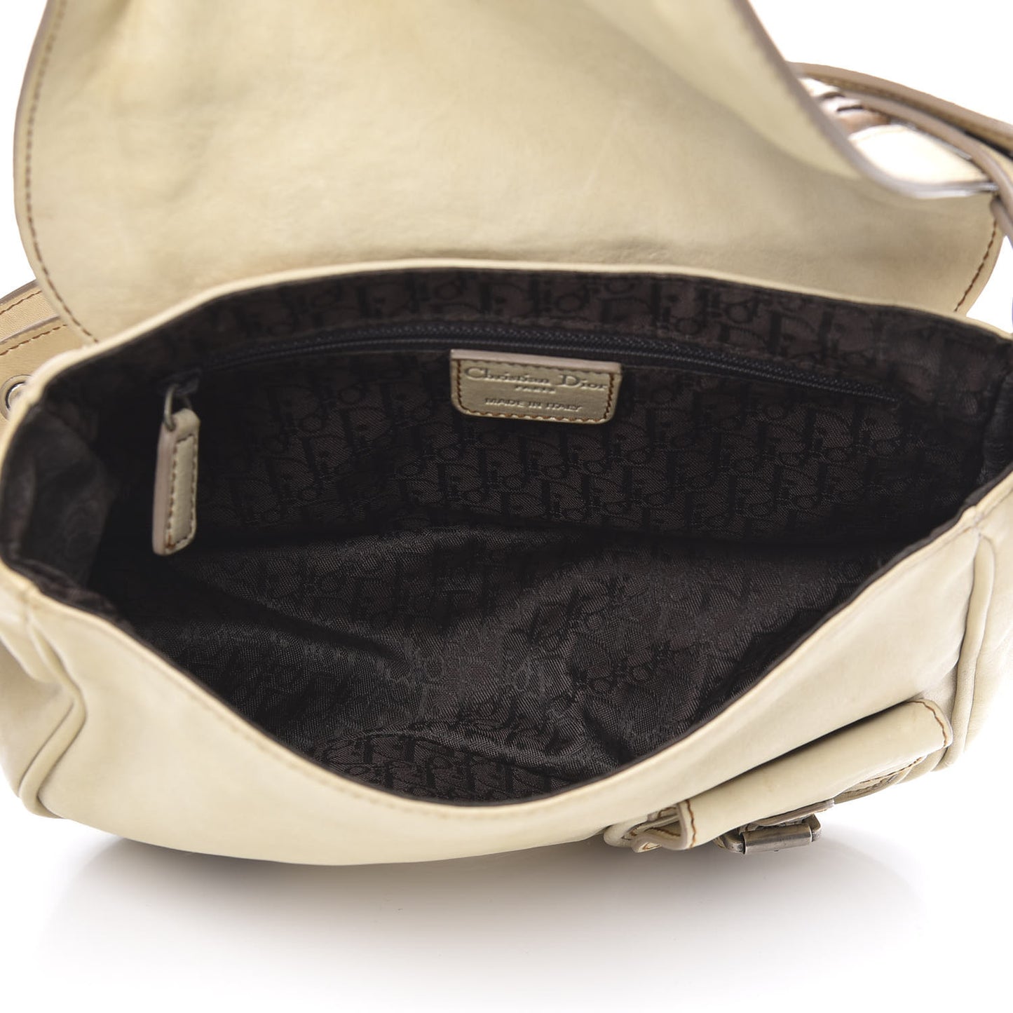 Calfskin Gaucho Double Saddle Bag Ivory
