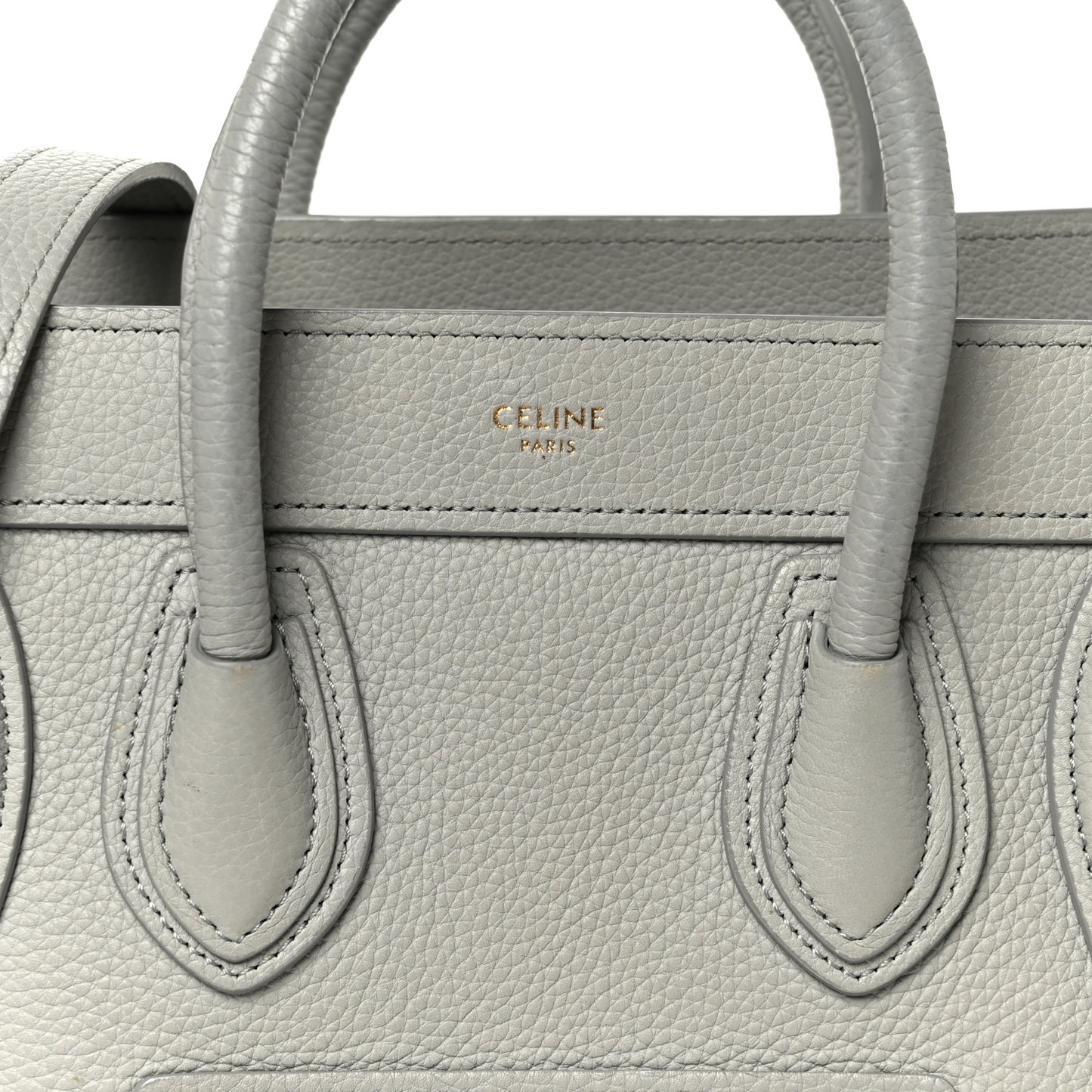 Drummed Calfskin Nano Luggage Pearl Blue