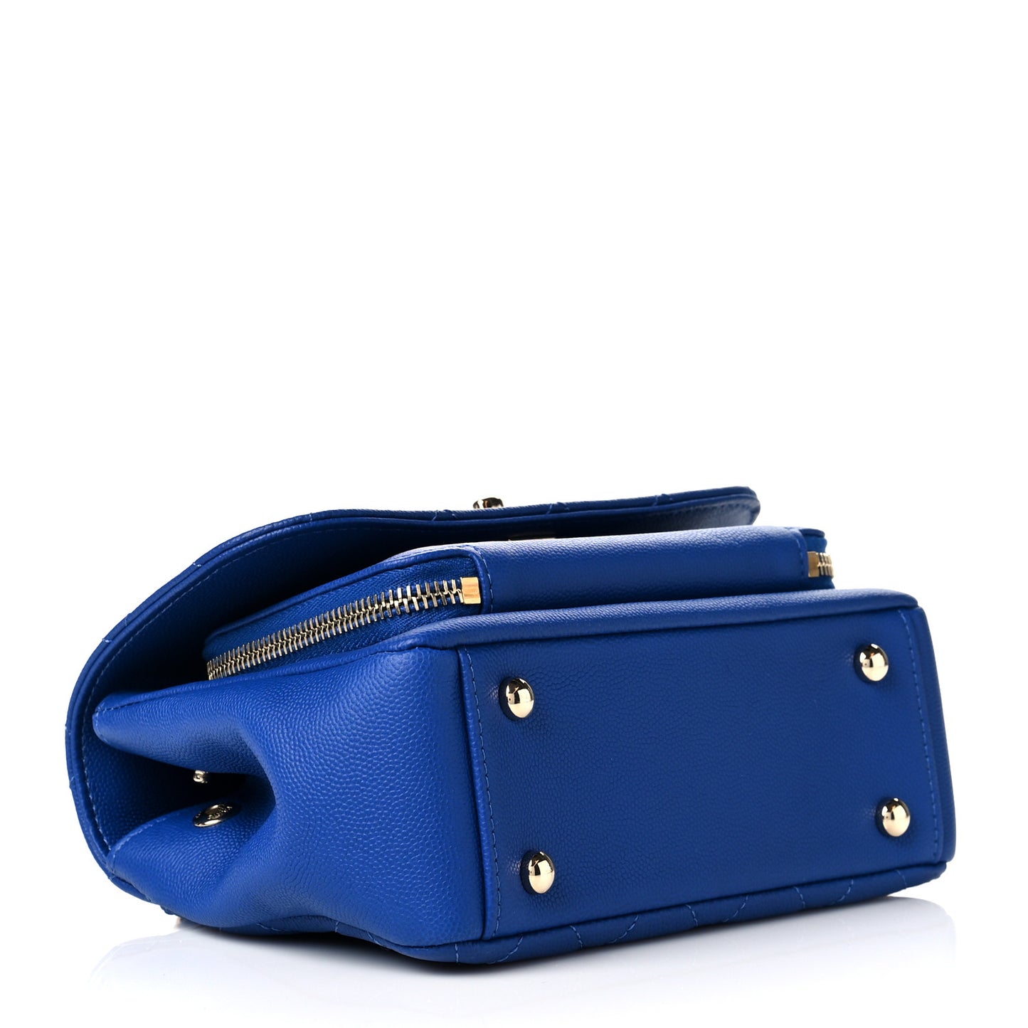Caviar Quilted Small Business Affinity Flap Dark Blue