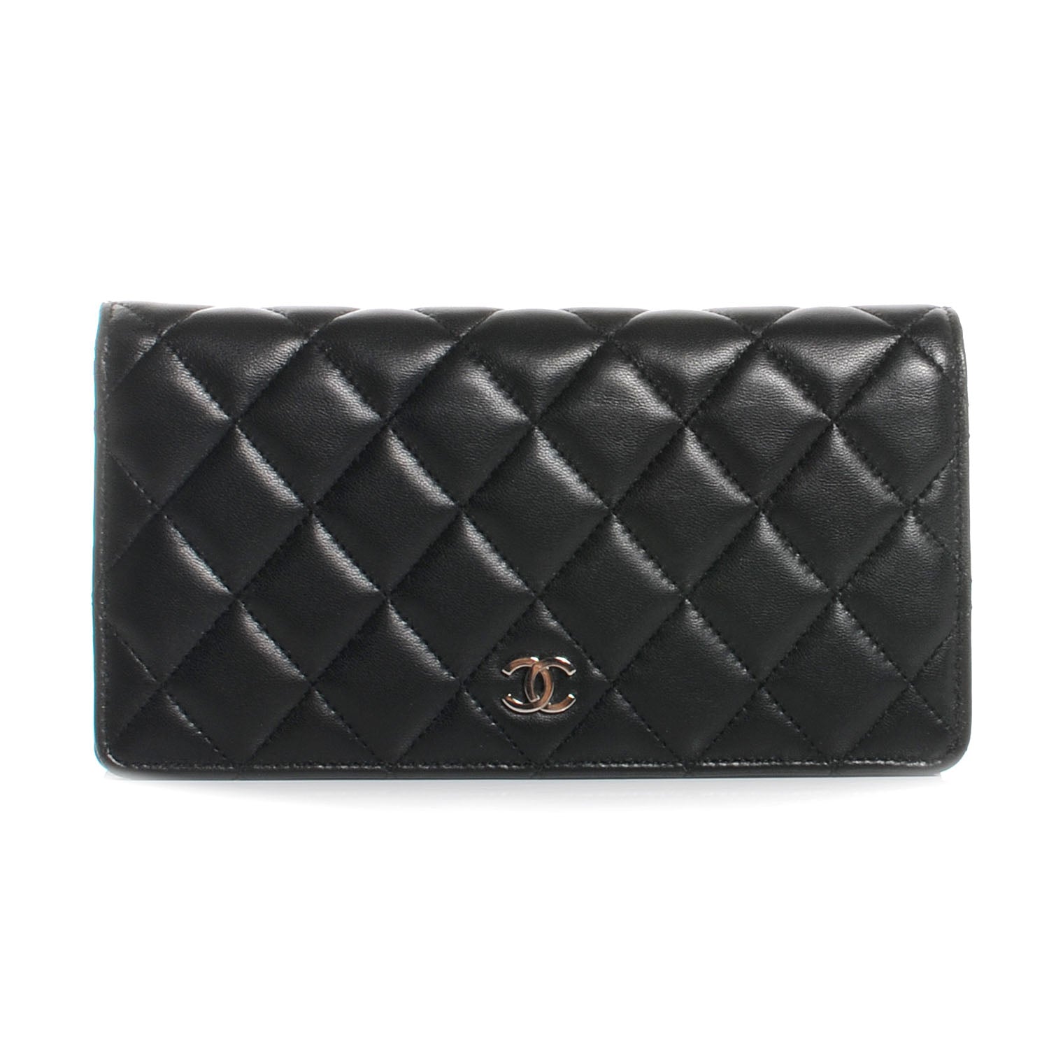 Chanel Lambskin Quilted Yen Wallet Black 1 of 8