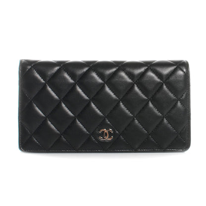 Chanel Lambskin Quilted Yen Wallet Black 1 of 8