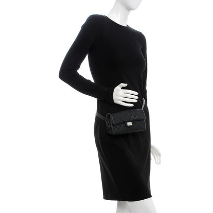 Chanel Grained Calfskin Quilted 2.55 Reissue Flap Belt Bag Clutch Black 5 of 12