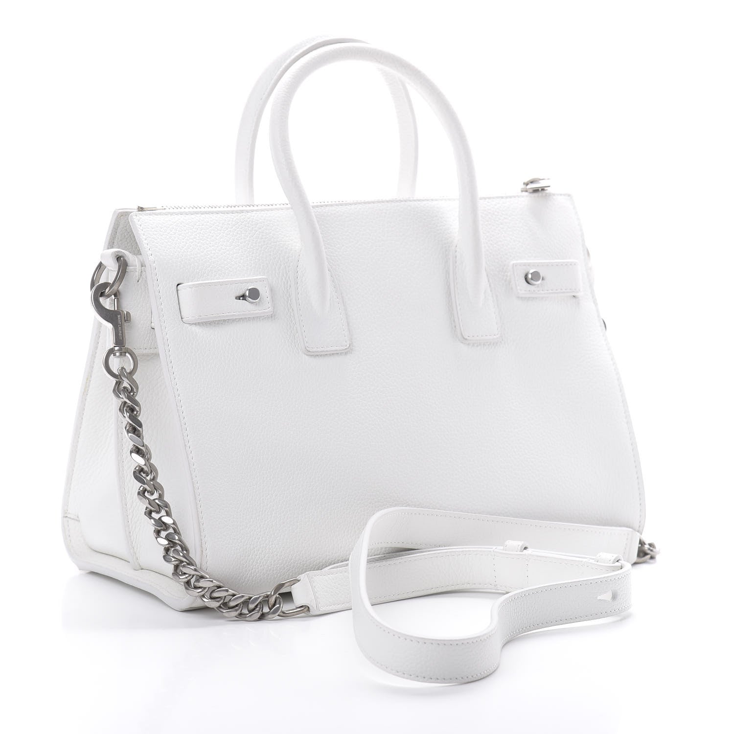 Saint Laurent Grained Calfskin Baby Supple Sac De Jour White 3 of 13