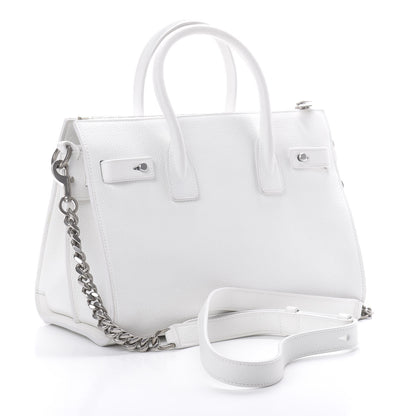 Saint Laurent Grained Calfskin Baby Supple Sac De Jour White 3 of 13