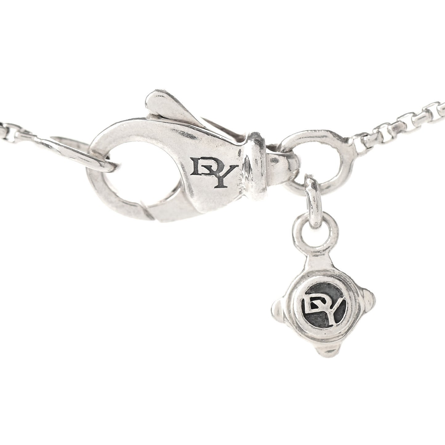 Sterling Silver Black Diamond 8mm Petite Chatelaine Pendant Necklace