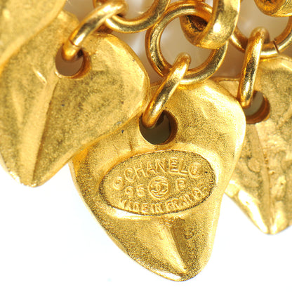 Chanel Heart CC Dangle Clip On Earrings Gold 4 of 4