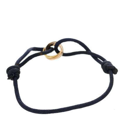 Cartier 18k Pink Yellow White Gold Trinity Adjustable Cord Bracelet Blue 2 of 5