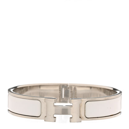 Hermes Enamel Narrow Clic Clac H Bracelet PM White 1 of 6
