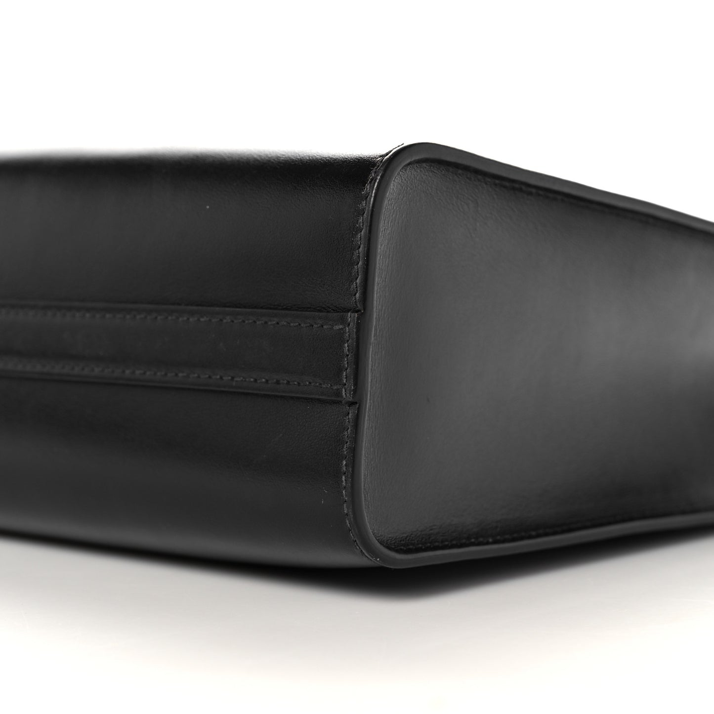 Calfskin Triangle Tote Bag Black