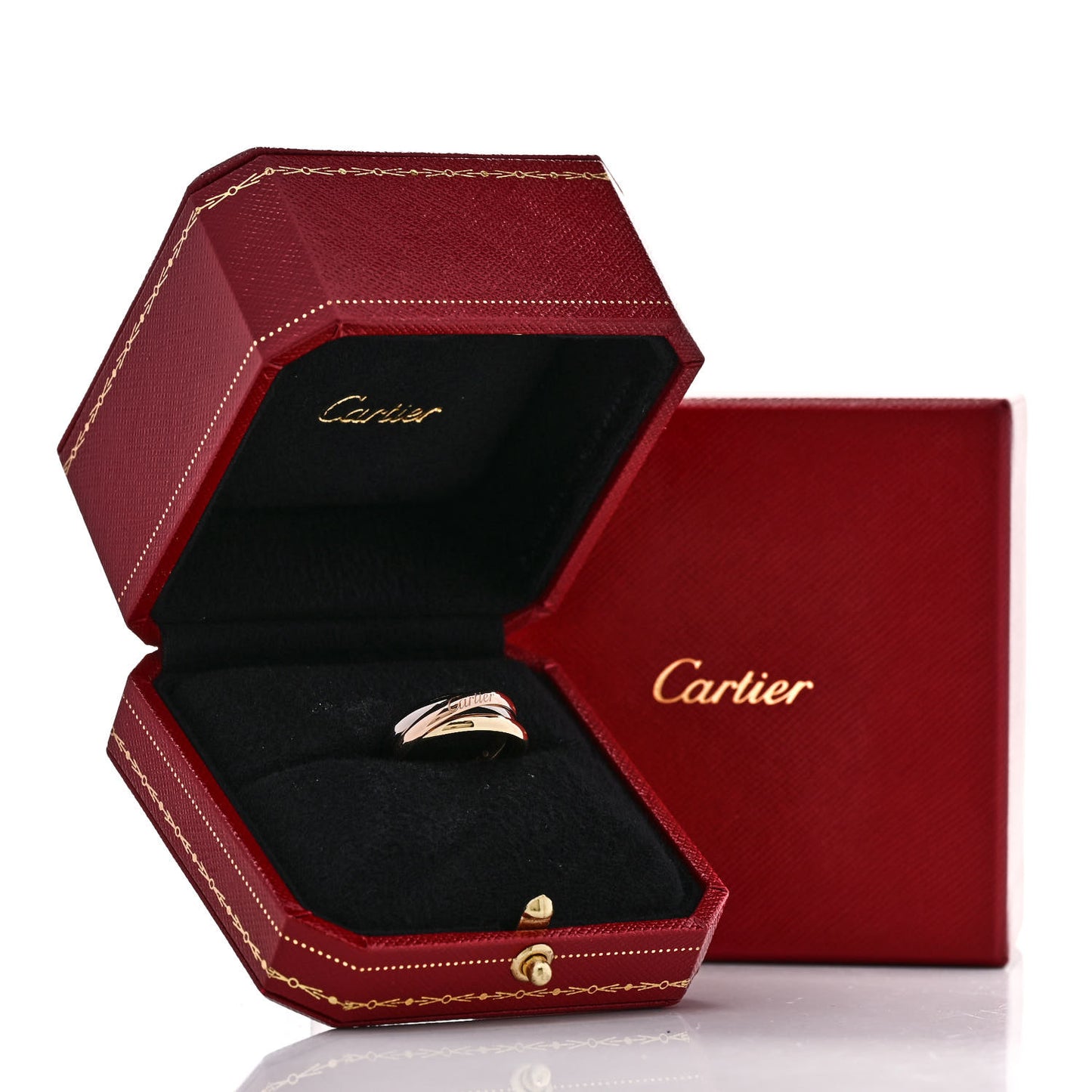 18K Pink Yellow White Gold Small Trinity Ring 56 7.5