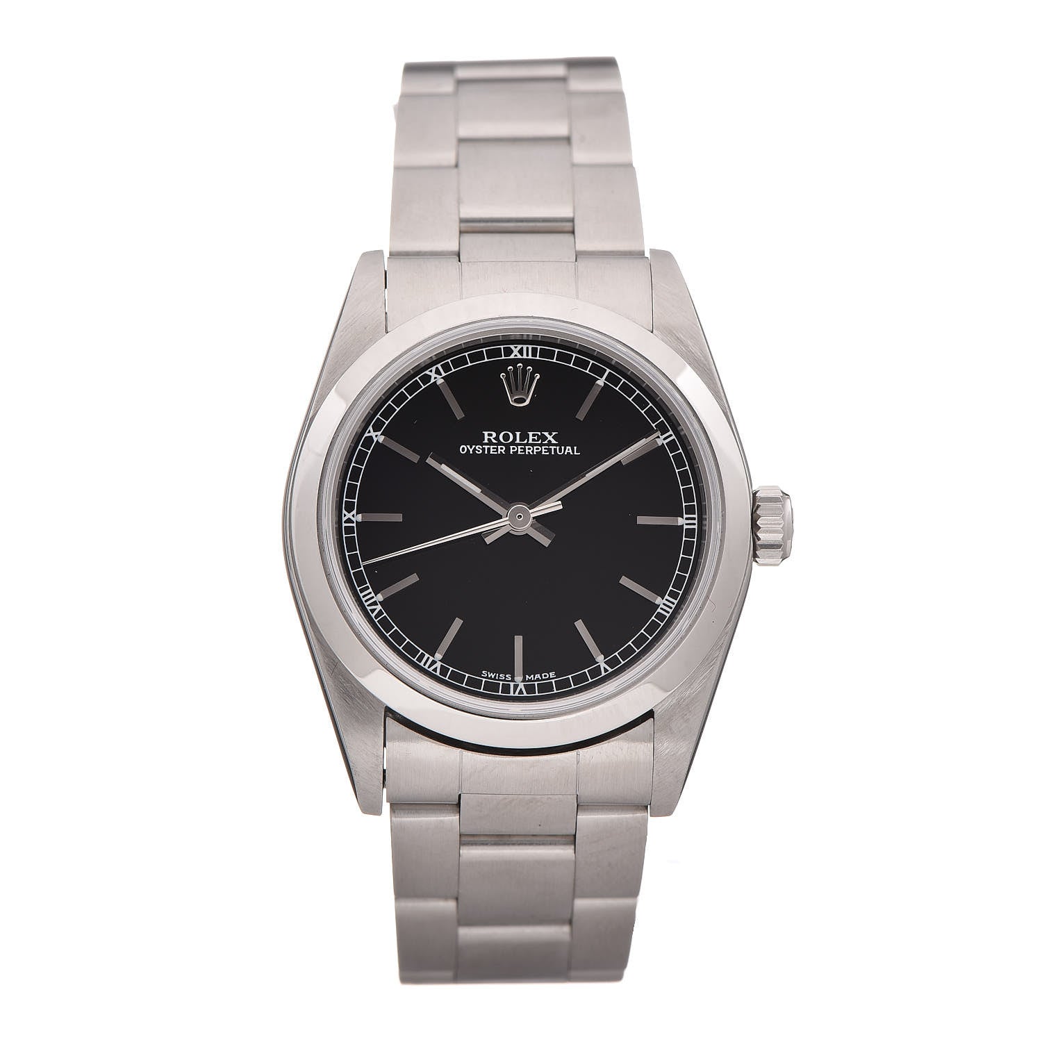 Rolex Stainless Steel 31mm Oyster Perpetual Watch Black 77080 1 of 8