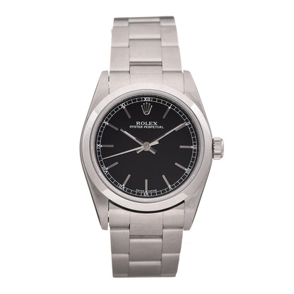 Rolex Stainless Steel 31mm Oyster Perpetual Watch Black 77080 1 of 8