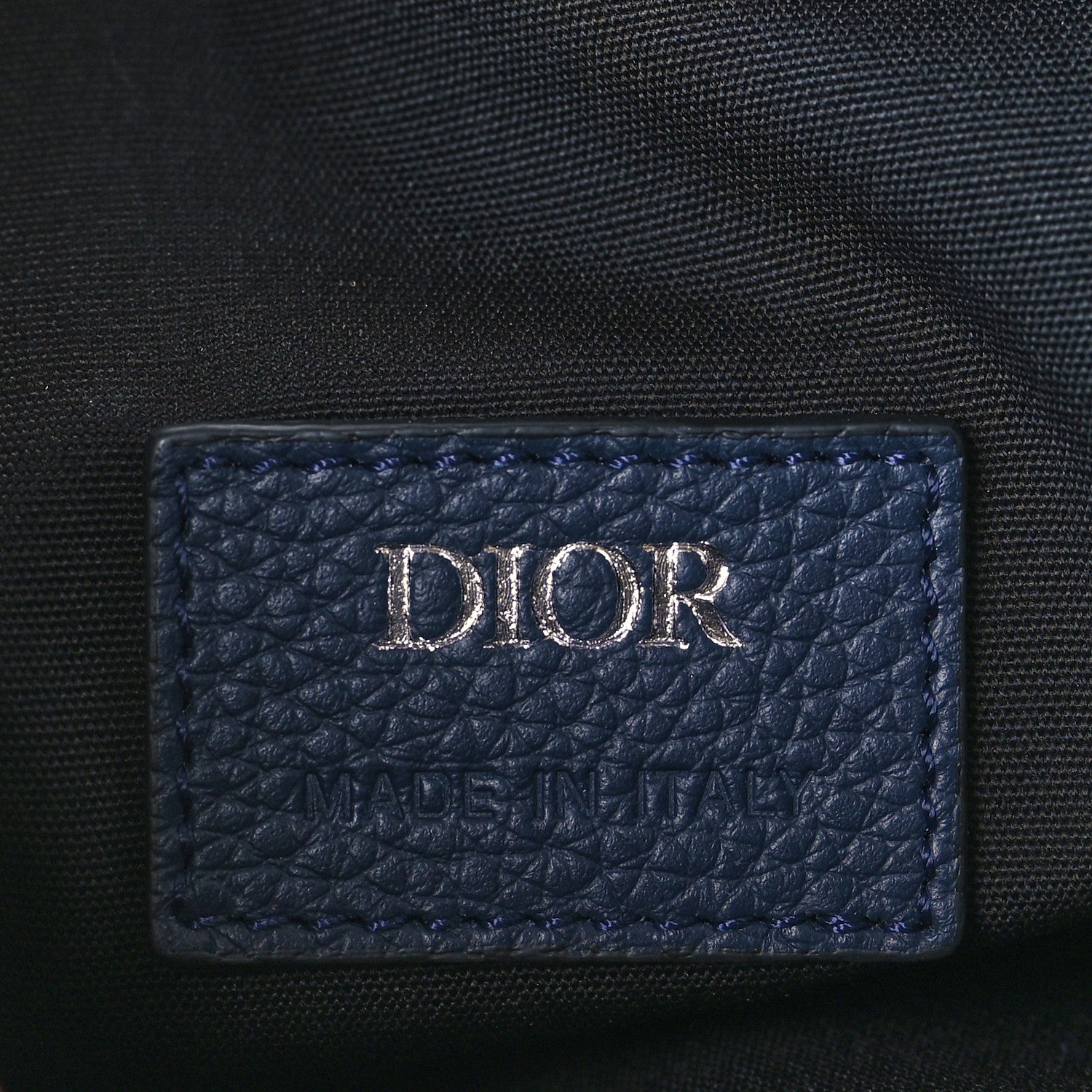 Christian Dior X SHAWN STUSSY Grained Calfskin Ox Head Saddle Bag Navy Blue 6 of 8