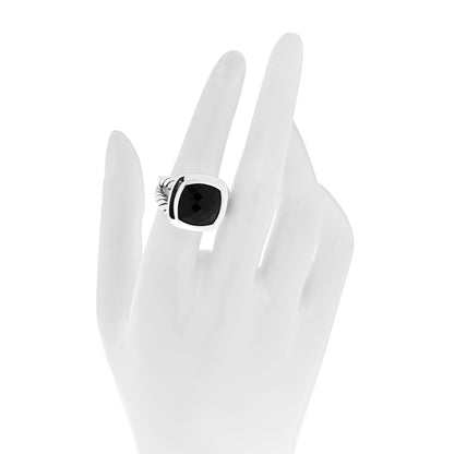 David Yurman Sterling Silver Black Onyx 14mm Albion Ring 54 6.75 2 of 5