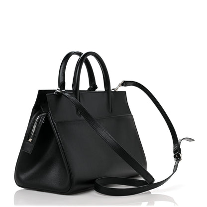 Saint Laurent Grained Calfskin Small Cabas Rive Gauche Black 3 of 9