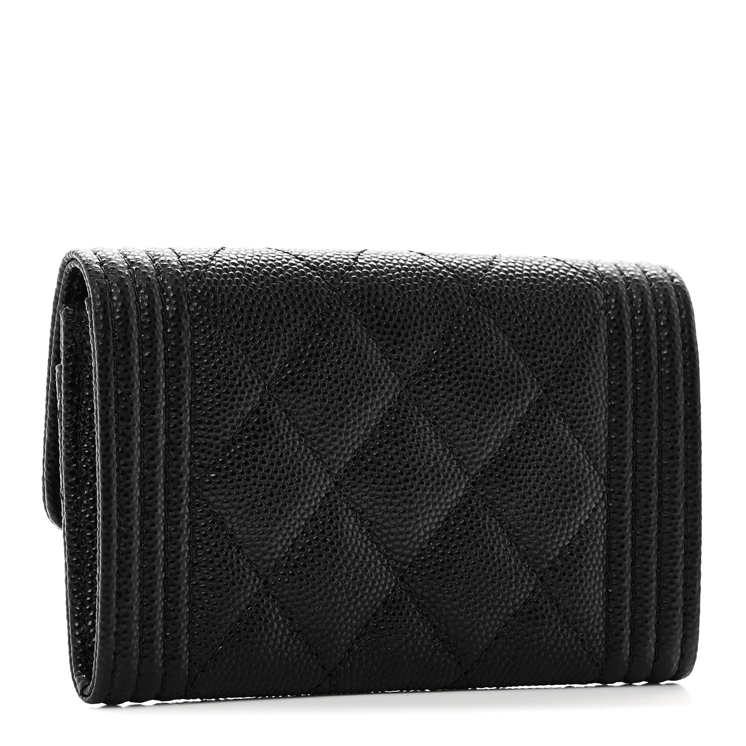 Chanel Caviar Quilted Boy Flap Card Holder Black 3 of 10
