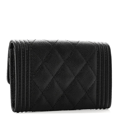 Chanel Caviar Quilted Boy Flap Card Holder Black 3 of 10