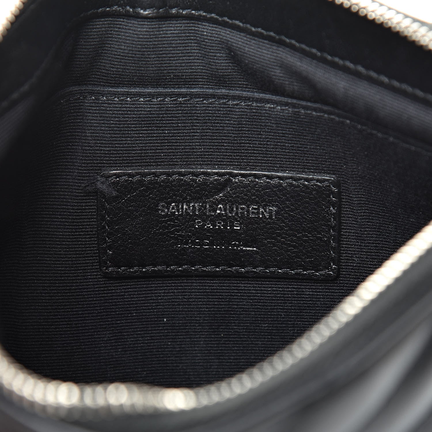 Saint Laurent Calfskin Matelasse Chevron Monogram Pouch Black 6 of 8