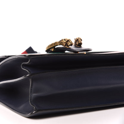Gucci Moon Calfskin Bamboo Web Medium Dionysus Top Handle Bag Blue Emerald Hibiscus Red 6 of 14