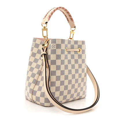 Louis Vuitton Damier Azur Braided Neonoe BB Pink 3 of 11