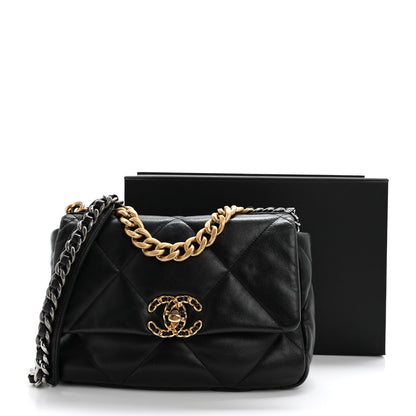 Chanel Goatskin Quilted Medium Chanel 19 Flap Black 15 of 15
