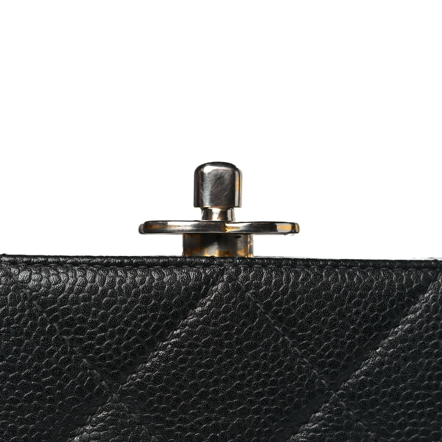 Caviar Quilted Frame Shoulder Bag Black