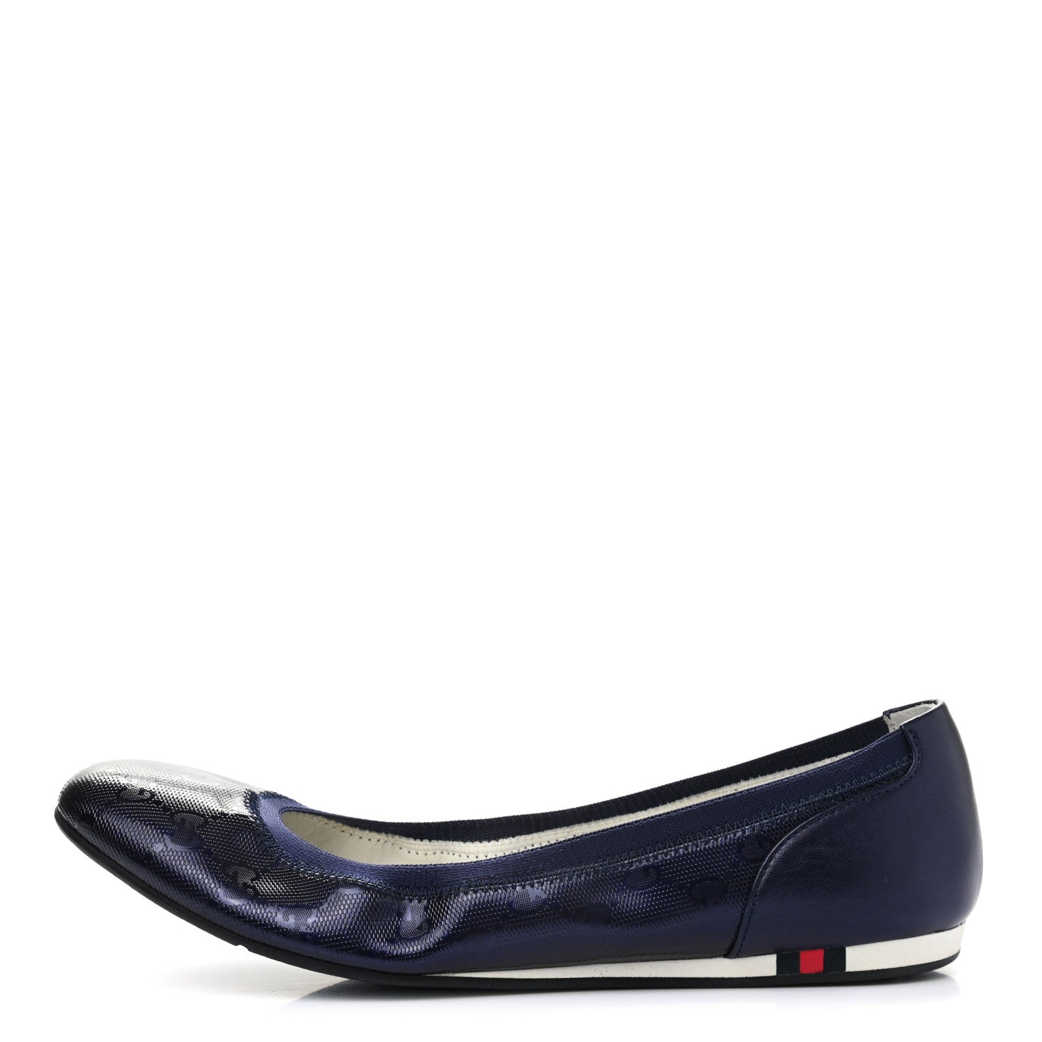 Gucci Imprime Monogram Ballerina Flats 38.5 Blue 1 of 10